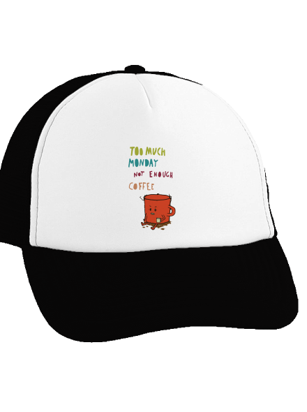 Pondělní kafe kšiltovka truckerka Black cap