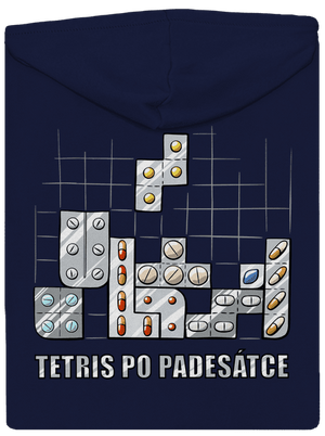 Tetris po padesátce  pánská mikina na zip Navy