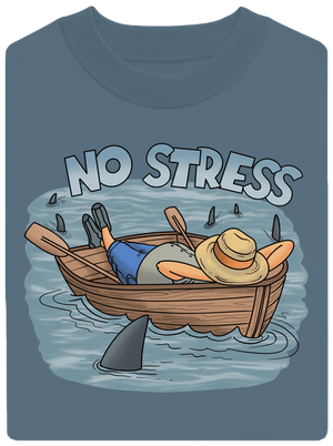 No stress unisex mikina bez kapuce Nordic Blue