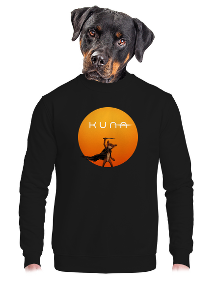 Kuna unisex mikina bez kapuce Black