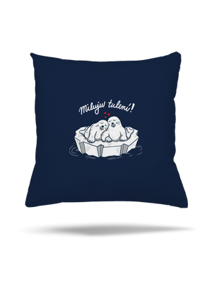 Miluju tulení polštář Dark Navy