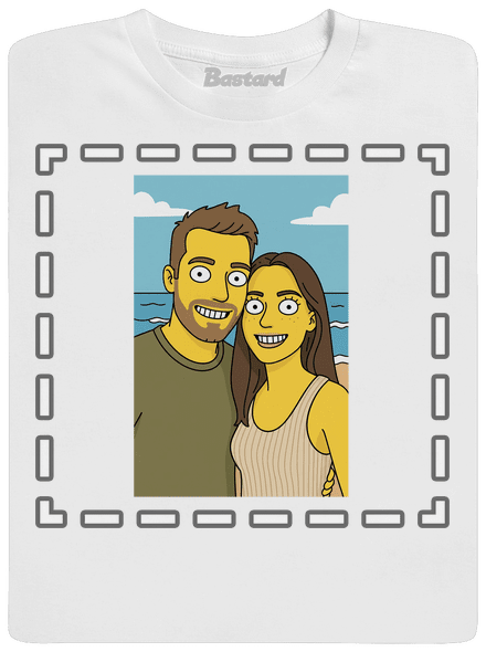 Simpsonovi z vlastní fotky pánské tričko White