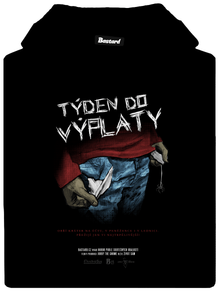 B13: Týden do výplaty pánská mikina klokanka Black