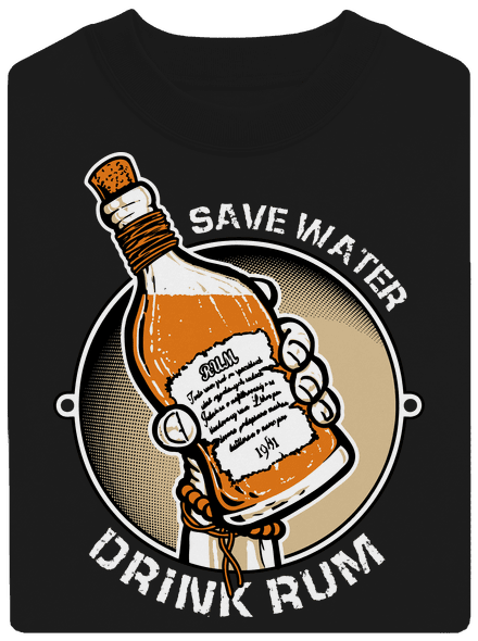 Save Water unisex mikina bez kapuce Black