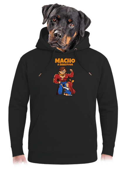 Macho a Šebestová unisex mikina premium Dark Black
