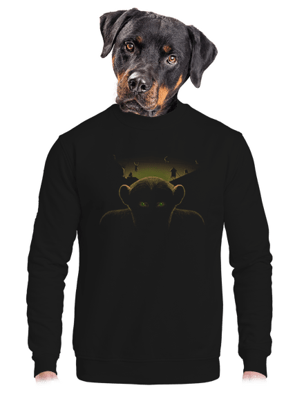 Opičí planeta unisex mikina bez kapuce Black
