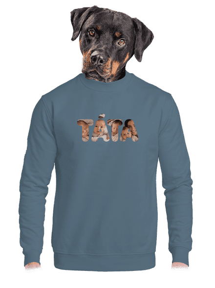 Nápis táta z vlastních fotek unisex mikina bez kapuce Nordic Blue