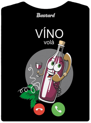 Červené víno volá dámské tričko s lemem Black