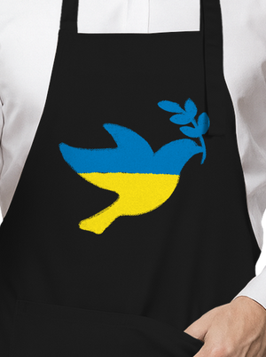 Ukrajina - Holubice obrys zástěra Black