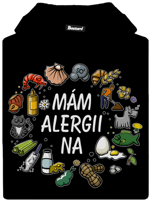 Mám alergii na... + fix dětská mikina klokanka Black