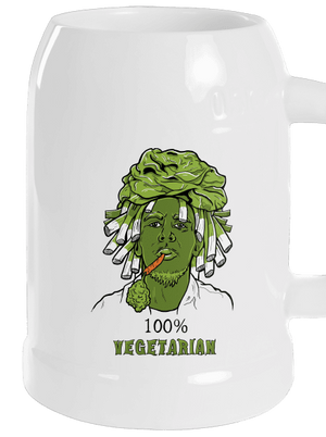 100% vegetarián půllitr White