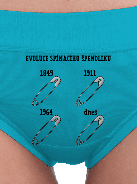 Evoluce spínacího špendlíku dámské kalhotky Turquoise