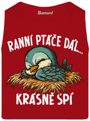 Ranní ptáče spí pánské tílko Red