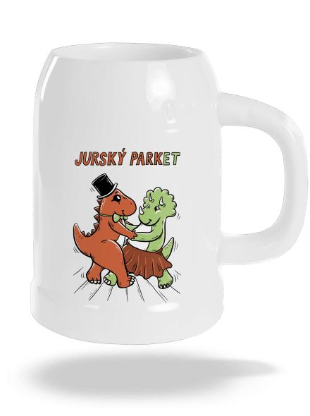 Jurský parket půllitr White