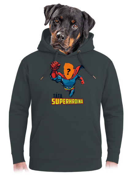 Táta superhrdina unisex mikina premium Charcoal