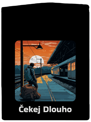 Čekej dlouho pánská mikina na zip Black