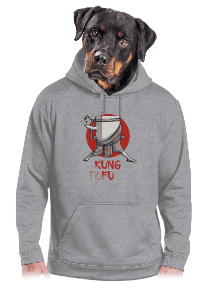Kung Tofu pánská mikina klokanka Light Melange