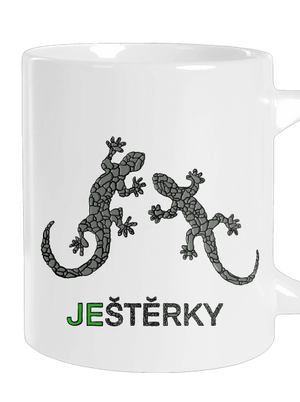 Ještěrky velký hrnek White