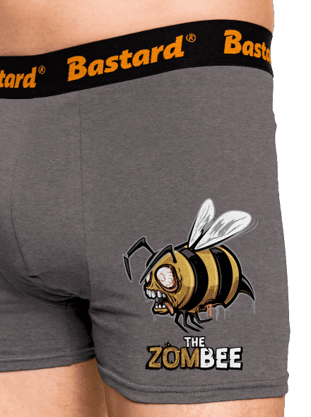 ZomBee - žlutá boxerky Gray Melange