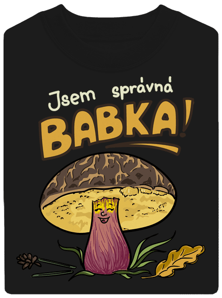 Babka a hříbeček unisex mikina bez kapuce Black