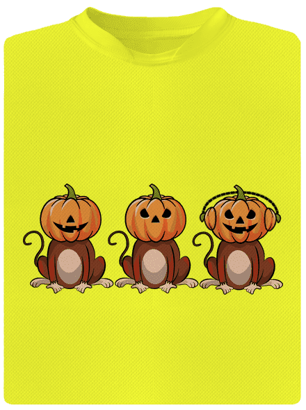 Halloween opičky pánské sportovní tričko Neon Yellow