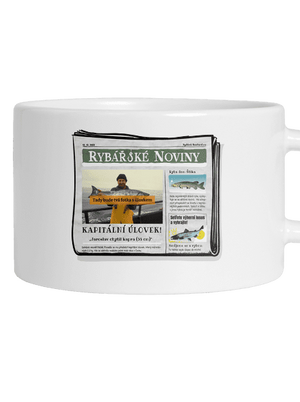 Rybářské noviny hrnek makronka White