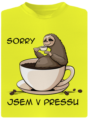 V pressu pánské sportovní tričko Neon Yellow