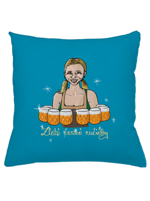 České ručičky polštář Blue Turquoise