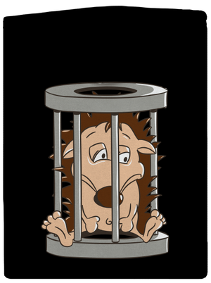 Ježeček v kleci dámská mikina na zip Black