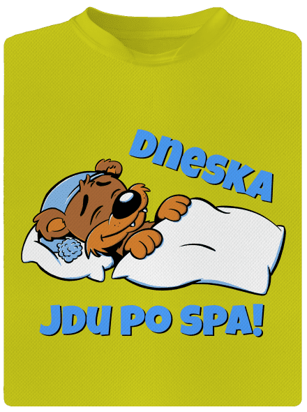 Dneska jdu po spa dětské sportovní tričko Neon Yellow