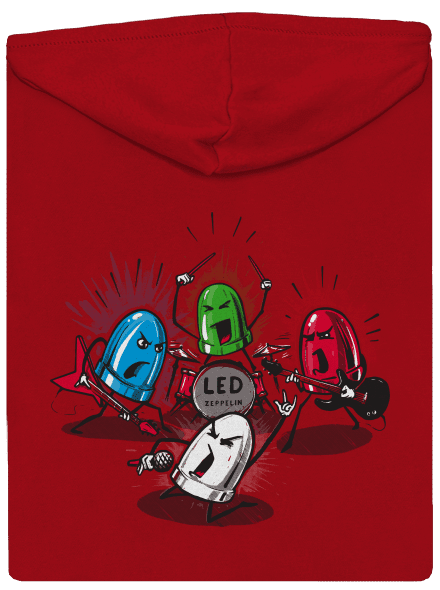 Led Zeppelin pánská mikina na zip Red