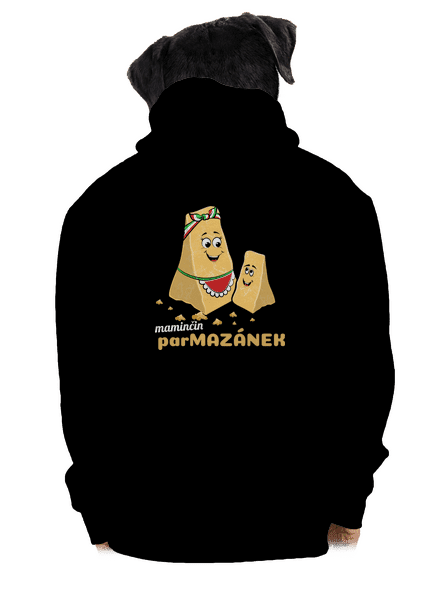 Maminčin Parmazánek pánská mikina na zip Black