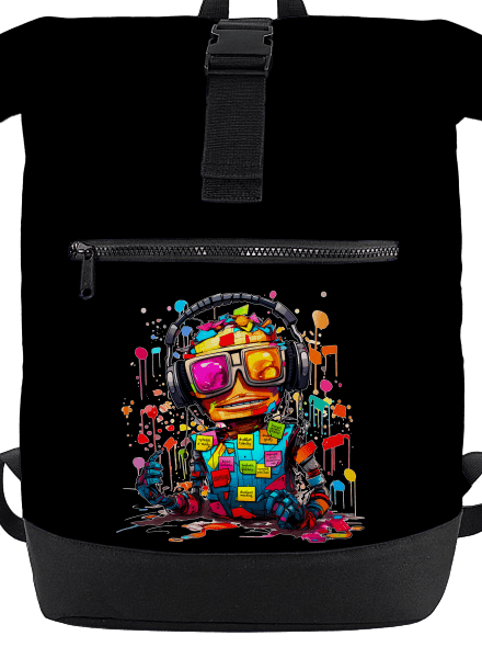 Workaholic robot batoh Black