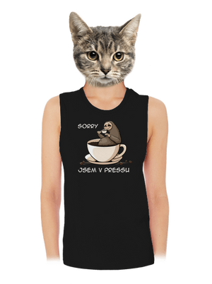 V pressu dámské tílko volné Black