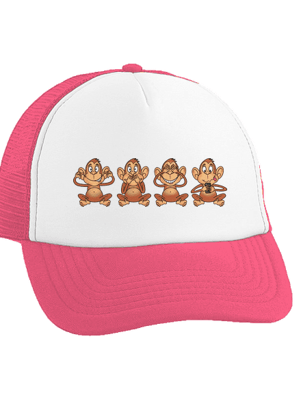 Opička s mobilem kšiltovka truckerka Fluorescent Pink cap