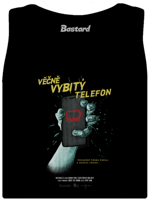 B13: Vybitý telefon dámské tílko klasické Black