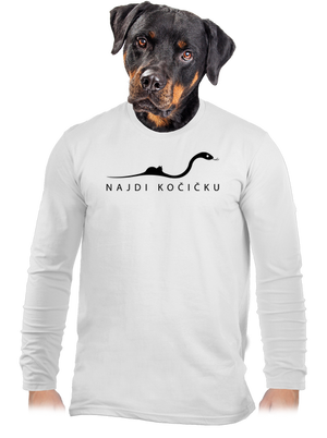 Najdi kočičku pánské dlouhý rukáv White