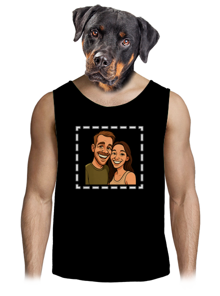 Karikatura z vlastní fotky pánské tílko Black