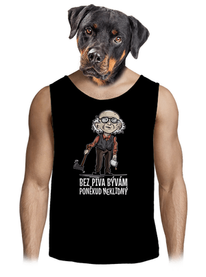 Neklidný bez piva pánské tílko Black