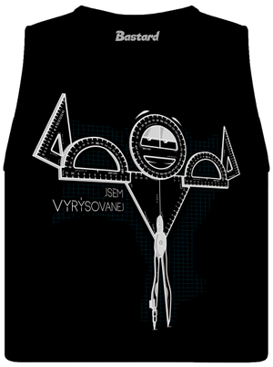 Vyrýsovanej dámské tílko volné Black