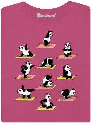 Pandí jóga dámské tričko s lemem Magenta