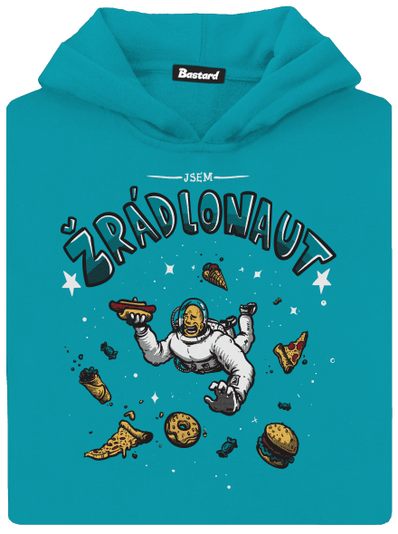 Žrádlonaut dětská mikina klokanka Hawaiian Blue