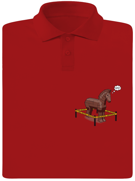 Trojský kůň pánská polokošile Red Mal