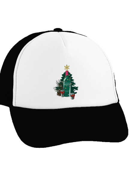 Vánoční borovička kšiltovka truckerka Black cap