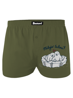 Miluju tulení pánské trenky Khaki