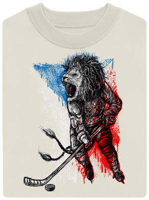 Hokejový lev unisex mikina bez kapuce Off White