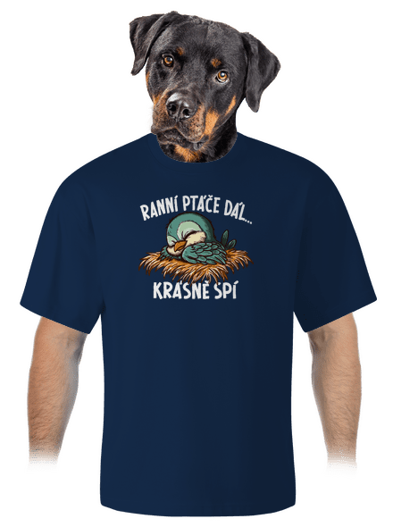 Ranní ptáče spí unisex tričko oversized Midnight Blue
