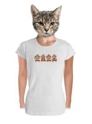 Opička s mobilem dámské tričko premium White