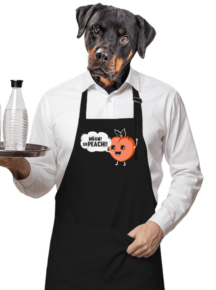 Mňam do peachi zástěra Black