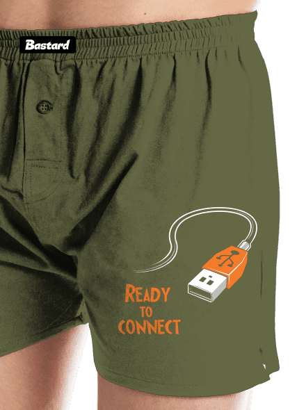 USB připojení pánské trenky Khaki